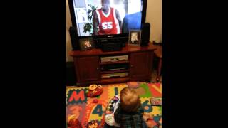 Baby loves Geicos Mutombo commercial [upl. by Dorehs]