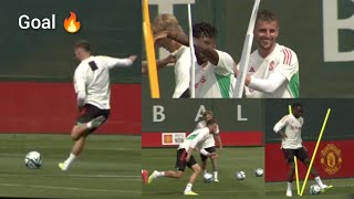 video Mason Mount scores in first training Wan Bissaka all amazed as Erik Ten Hag appreciates [upl. by Melita]