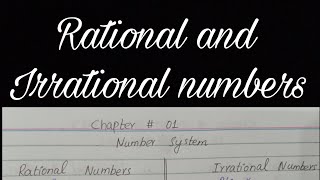 Rational and Irrational numbers 1st year Maths [upl. by Meakem36]