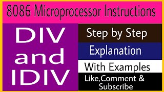 DIV and IDIV instructions in 8086 Microprocessor  Division Instruction [upl. by Aret594]