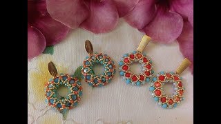 Tutorial de aretes elegantes circular en cristal tipo dona Muy fácil [upl. by Nerval]