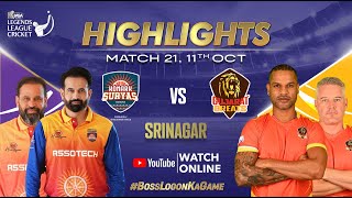 Highlights Match 21  Konark Suryas Odisha VS Gujarat Greats  Legends League Cricket 2024  LLC T20 [upl. by Anibas630]