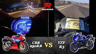 Honda CBR250RR 🆚️ Yamaha YZF R3  Stock Top Speed amp Acceleration🔥🔥 [upl. by Sirapal]