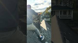 Demolition chimney head roof high roof risk work done [upl. by Jarnagin999]