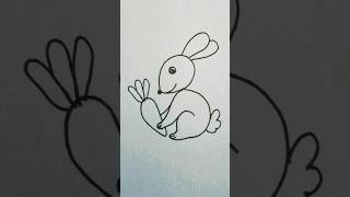 How to Draw Rabbit  easy rabbit drawing rabbit drawing short shorts [upl. by Aihsela859]