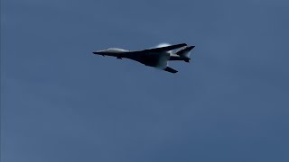 US Air Force Rockwell B1B Lancer “The Bone”  2023 Air amp Sea Show  Miami Beach  4K60FPS [upl. by Dlorad974]