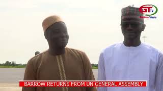 BARROW RETURNS FROM UN GENERAL ASSEMBLY [upl. by Karab]