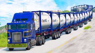 Giant Long Road Trains crashes 13  Beamng drive [upl. by Sayer]