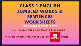 Jumbled Sentences Class 1 Exercises  Jumbled Letter  Word  Rearrange letters to form Sentences [upl. by Anitsirt]