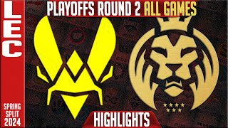 VIT vs MDK Highlights ALL GAMES  LEC Spring Playoffs 2024 Lower R2  Team Vitality vs MAD Lions KOI [upl. by Nezam]