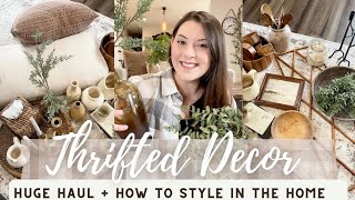 HUGE THRIFTED HOME DECOR HAUL 2023HOW TO STYLE THRIFTED HOME DECORNEUTRAL HOME DECOR ON A BUDGET [upl. by Nelyahs]