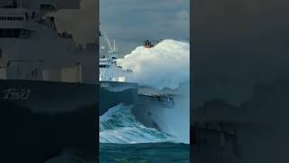 Ship Struggles Against Massive Wave – Close Call scaryocean ship MassiveWave [upl. by Natika]