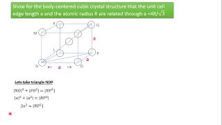 How To Show for the bodycentered cubic crystal structure a 4R√3 [upl. by Ecinahs369]