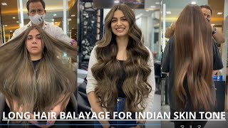 Sunkissed Balayage for long Hair on Indian skin tone Trendy 2021 [upl. by Matthei112]