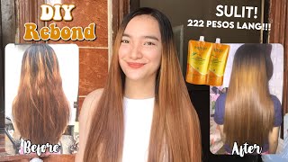 DIY REBONDING MY HAIR AT HOME USING BREMOD FOR ONLY 222 PESOS TIPID  DENAYS ANN [upl. by Amsab]