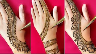 Top 3 stylish back hand mehndi design  easy mehndi design  mehndi ka design mehndi design mehndi [upl. by Aennaej720]