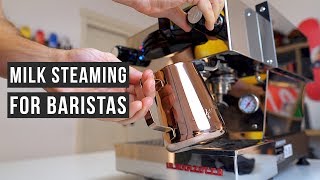 Milk Steaming For Latte Art  Barista Tutorial  Chris Baca [upl. by Riti]