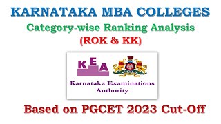 PGCET MBA 2024 CutRank Analysis CategoryWise Guide for SC ST GM 2A 2B 3A 3B in Karnataka [upl. by Cull]