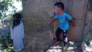 Harvesting homegrown vegetables and planting new vegetables  Orphan boy wandering [upl. by Adnuhsat435]