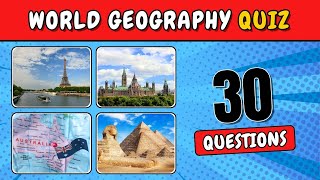 World Geography Quiz  30 Questions  How Many Can You Answer  Best Ultimate Quiz [upl. by Lichter629]