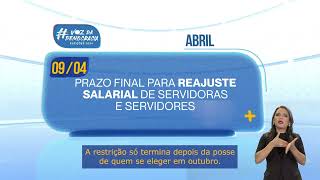 Calendário Eleitoral Reajuste de servidoras e servidores [upl. by Mylor]