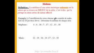 3ème cours de maths sur la médiane dune série statistique [upl. by Tak]