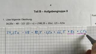 Quali 2018 Bayern Mathematik Teil B Aufgabengruppe II Aufgabe 1 Gleichung mit Klammern [upl. by Bucher]