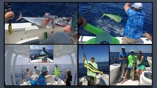 Landing a Boatload of Wahoo Dolphin amp Black Fin Tuna  SC Offshore Trolling May 2018 [upl. by Raclima]