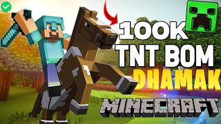 100k TNT BOM DHAMAKA Minecraft 😱😱 minecraft video viral [upl. by Jer]