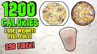 LOSE WEIGHT amp FEEL FULL With This 1200 Calorie Diet Plan 3 Meals Only [upl. by Darlleen]