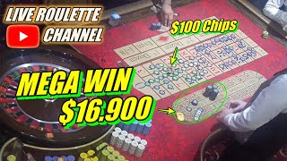 🔴LIVE ROULETTE  💰 MEGA WIN 💲16900 In Las Vegas Casino 🎰 100 Chips Inside ✅ 20230814 [upl. by Nerrat]