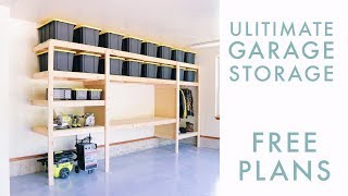 DIY Garage Storage  Shelf  Workbench Solution [upl. by Enia]