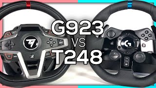 Logitech G923 VS Thrustmaster T248  Which is the BEST EntryLevel Sim Racing Wheel [upl. by Tootsie]