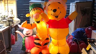 Gemmy 2005 Pooh tigger piglet trio Christmas inflatable [upl. by Adlay]