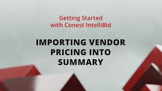 Importing Vendor Pricing Into Summary  Conest Software Systems [upl. by Azmah64]