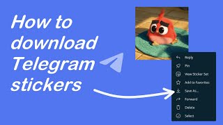 How to download Telegram stickers  Save stickers in gallery [upl. by Annatnas257]