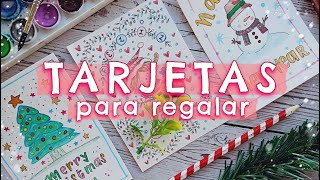 TARJETAS HECHAS A MANO para regalar en NAVIDAD Y AÑO NUEVO 💌 con DIBUJOS NAVIDEÑOS FÁCILES y BONITOS [upl. by Hermine]