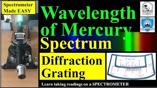 Diffraction Grating experiment  Wavelength of Mercury  How to take Readings in SPECTROMETER [upl. by Annaear]