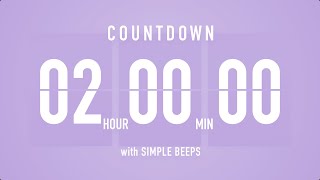 2 Hours Countdown Flip Clock Timer  Simple Beeps 🫐 🔔 [upl. by Krakow815]