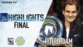 Final Highlights Federer Claims Third Rotterdam Crown [upl. by Arrec]