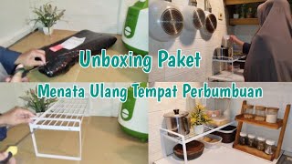 Unboxing Paket Rak SisipanMenata Ulang Tempat PerbumbuanDaily Vlog IRT [upl. by Laeahcim]