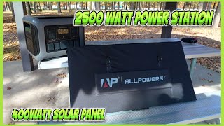 AllPowers R2500 Power Station and SP037 400w Solar Panel [upl. by Odraner350]