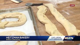 Proofing and baking King Cakes at Heitzman Bakery [upl. by Sidoma582]