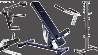 Part 1  Ironmaster Super Bench Pro Leg Extension  Leg Curl Dip Sit Up Attachment Series [upl. by Anal572]