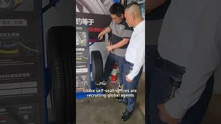 Using polymer memory coating no air leakage from tire studding [upl. by Schreibe]