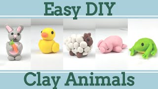 Easy Clay Animals for Beginners 2│5 in 1 Polymer Clay Tutorial [upl. by Gillespie742]