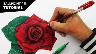 How to Draw with BALLPOINT PENS  Tutorial for BEGINNERS [upl. by Anelehs806]