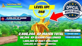 New WORLD RECORD 2598244 XP in ONE GAME Fortnite Chapter 3 [upl. by Langan]