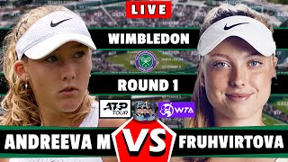 🔴LIVE M Andreeva vs B Fruhvirtova • Wimbledon 2024 round1 badosa muchova tennis wta atp [upl. by Aneela]