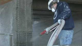 Bridge Repair Gunite Shotcrete Concrete Repair Cyclone Gunite Machine Demonstration [upl. by Adnawyt]